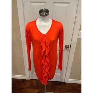 We The Free Orange "Love Star Tee" Ruffle Front Shirt, Size XS, NWT!